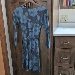 French Grey Dresses | French Grey Long Sleeve Floral Dress In Blue And Gray | Color: Blue | Size: 6 | L_Ketchmark's Closet